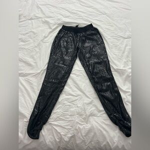 Black Sequin Jogger Pants